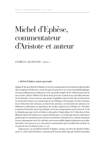 Michel d`Ephèse, commentateur d`Aristote et auteur