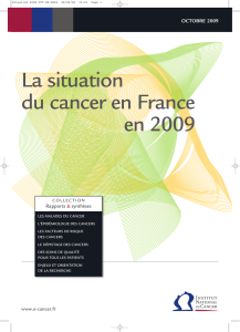 La situation du cancer en France en 2009