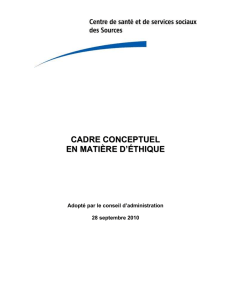 Cadre conceptuel en matière d`éthique