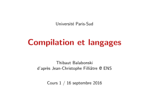 Compilation et langages