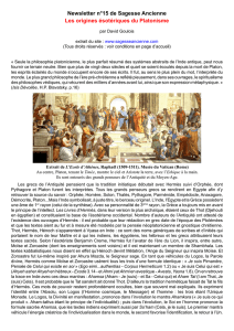 Newsletter n°15 : les origines ésotériques du Platonisme
