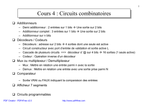 Cours 4 : Circuits combinatoires Cours 4 : Circuits combinatoires