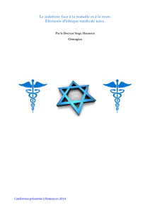 Le judaïsme face à la maladie et à la mort. Eléments d`éthique
