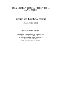 Cours de Lambda-calcul - Laboratoire d`Informatique de Paris 6