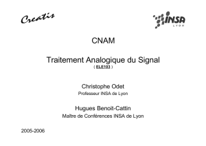 Traitement Analogique du Signal CNAM - Creatis