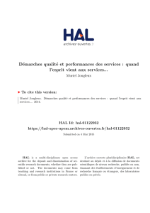 Démarches qualité et performances des services - HAL UPEC