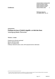 Politique de taux d`intérêt négatifs: un état des lieux