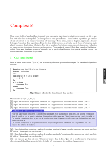 Calcul de complexité - CPGE du Lycée Montesquieu