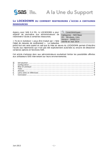 Le lockdown ou comment restreindre l`accès à certaines