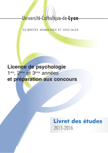 Livret des études 2015-2016 - Université Catholique de Lyon