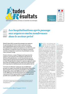 Les hospitalisations après passage aux urgences moins