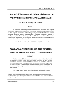 la comparaison de la musique turque et occidentale en matiere