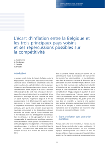 L`écart d`inflation entre la Belgique et les trois principaux pays