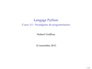 Langage Python - Cours 3/5 : Paradigmes de programmation