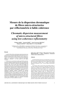 Mesure de la dispersion chromatique de fibres micro