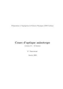 Cours d`optique anisotrope - Département de physique