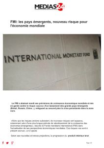 FMI: les pays émergents, nouveau risque pour l