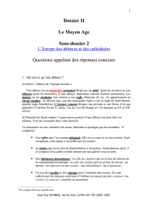 Dossier II Le Moyen Age Sous-dossier 2 Questions appelant