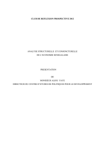 Analyse structurelle de l`économie sénégalaise