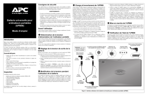 Batterie universelle pour ordinateurs portables (UPB80) Mode d