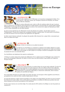 Les traditions culinaires en Europe