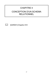 CHAPITRE II CONCEPTION D`UN SCHEMA RELATIONNEL