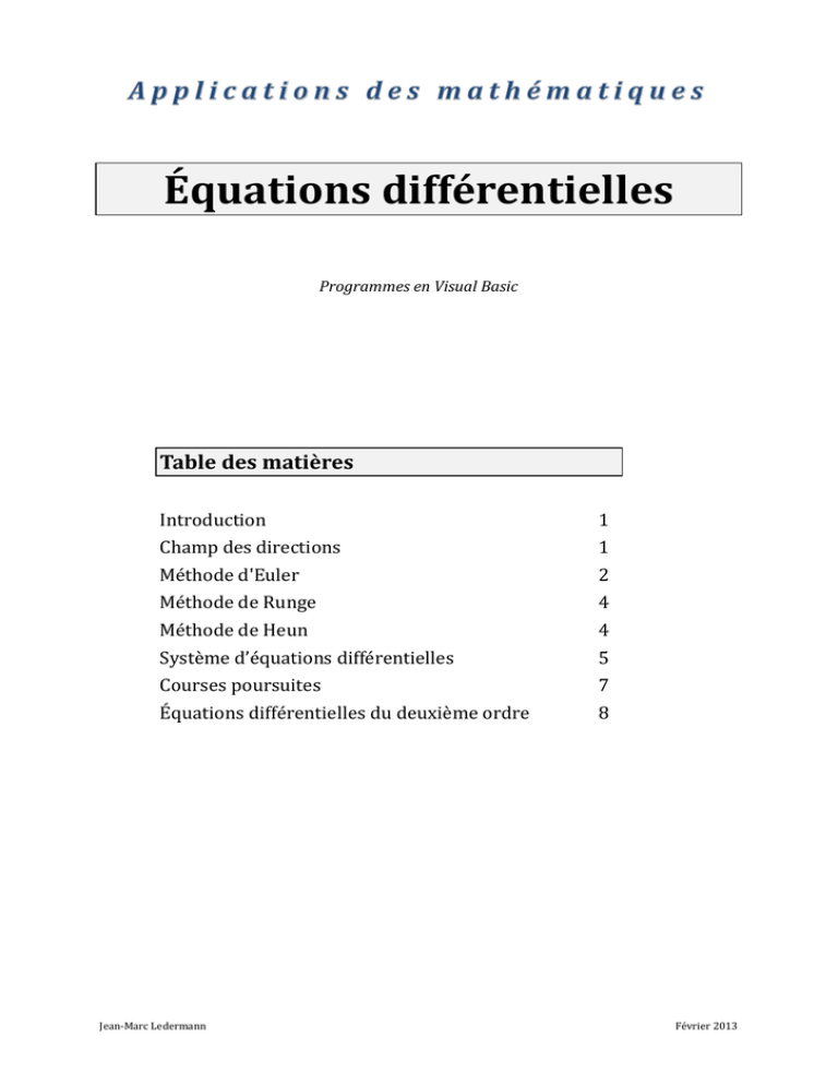 Équations Différentielles