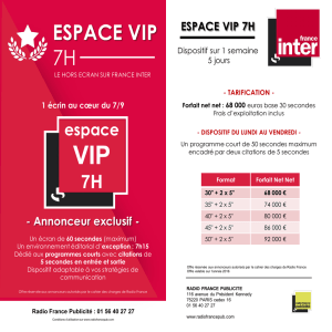 espace VIP 7H - Radio France Publicité