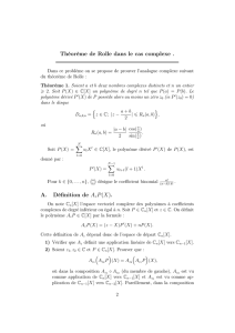 Théorème de Rolle dans le cas complexe . A. Définition de AzP(X).