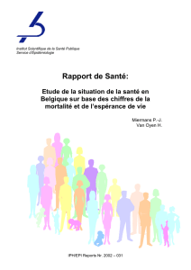 Rapport de Santé: Etude de la situation de la santé en Belgique sur