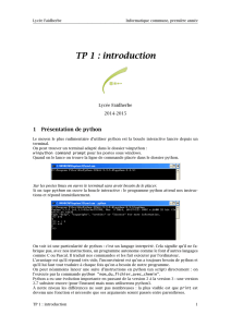TP 1 : introduction