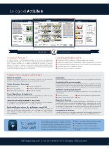 Le logiciel ActiLife 6 ActiGraph Data Vault