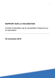 Rapport de la concertation citoyenne sur la vaccination