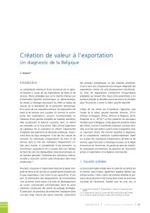 Création de valeur à l`exportation Un diagnostic de la