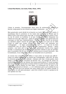 I-Jean-Paul Sartre, Les mots, Folio, Paris, 1972. J`étais le premier, l