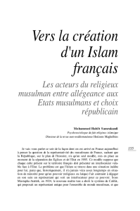Vers la création d`un Islam français