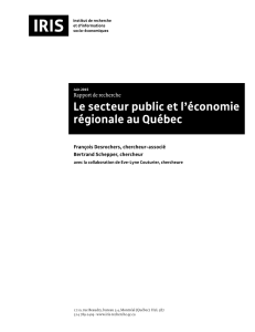 Le secteur public et l`économie régionale au Québec