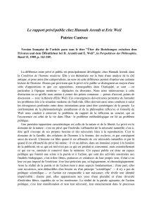 Le rapport privé/public chez Hannah Arendt et Eric