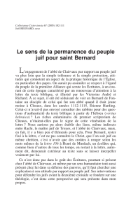Le sens de la permanence du peuple juif pour saint Bernard