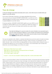 Taux de change - La finance pour tous