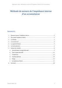 Application Note : Mesure de l`impedance interne d`un accumulateur