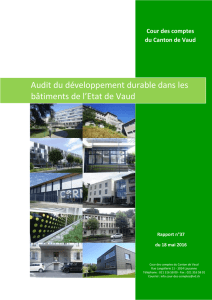 Audit du développement durable dans les bâtiments de l`Etat de Vaud