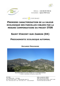 premiere caracterisation de la valeur ecologique des