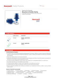 Bouchon d`oreille Clarity - Honeywell Safety Products