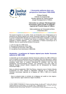 L`&eacute;conomie wallonne dans une perspective