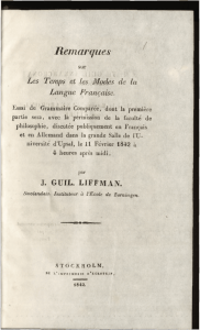 Remarques sur les temps et les modes de la langue francaise