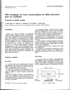 Effet antalgique du laser arsenic-galium de faible puissance dans