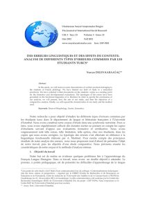 des erreurs linguistiques et des effets de contexte: analyse de