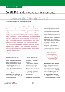 Le GLP-1 : de nouveaux traitements pour le diabète de type 2