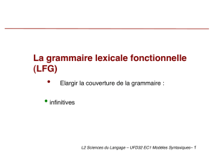 La grammaire lexicale fonctionnelle (LFG)